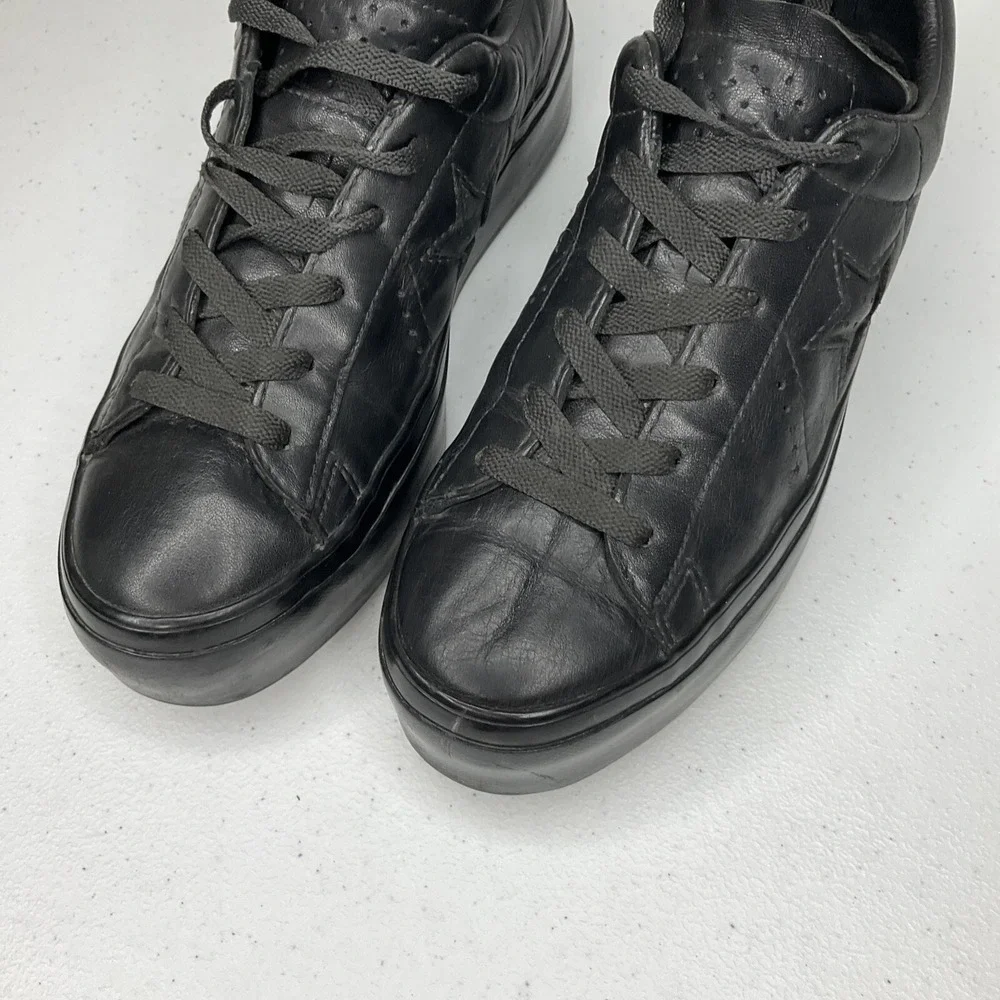 Converse‎ One Star Platform Leather Sneakers Womens Sz 8 Black Low Top 559898C